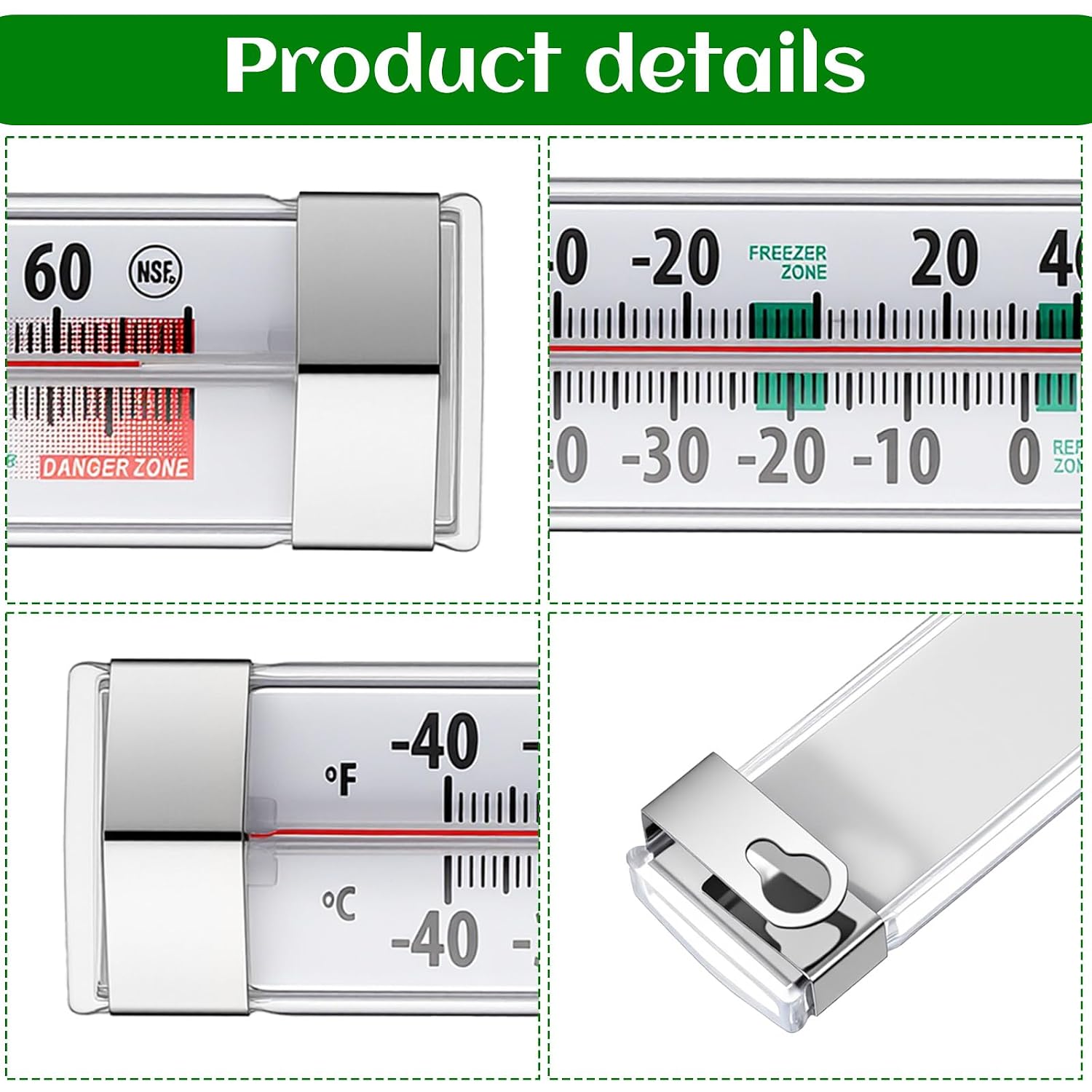 8Pack Refrigerator Freezer Thermometer, Waterproof Refrigerator Thermometer