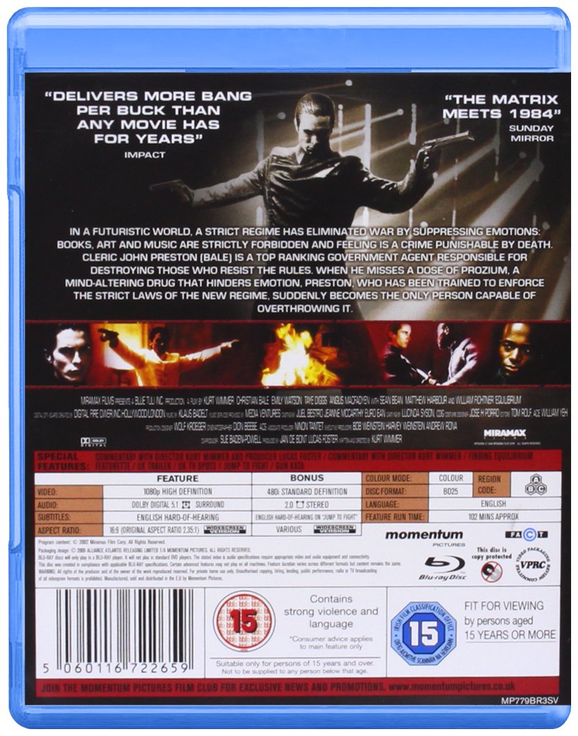 Equilibrium [Blu-ray] [Edizione: Regno Unito]