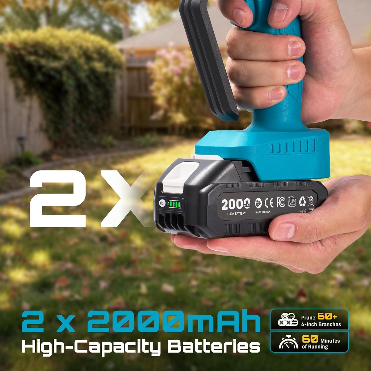 SEESII Chainsaw 6 Inch Mini Electric Chainsaw Cordless Battery Powered, 2026 Upgraded Hand Held Saw with 2x2000mAh Batteries for Wood/Tree Trimming, Chain Saw Gift for Men Husband Father Gardener thumbnail