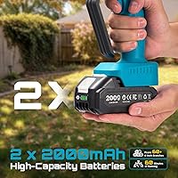 Vista 4 de SEESII Motosierra eléctrica de 6 pulgadas, inalámbrica, funciona con pilas, sierra de mano mejorada 2026 con batería de 2 x 2000 mAh para recortar