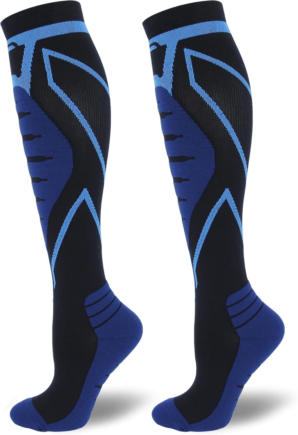 Compression Socks for Men & Women 20-30 mmHg Knee High -Best Support for Medical, Athletic, Sports, Travel (1/2Pairs)