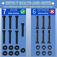 Vista 3 de Kit de grillete de eje de remolque iBroPrat, kit de eje de remolque tándem para ballesta de hoja de doble ojo de 3,500 lbs a 7,200 lbs