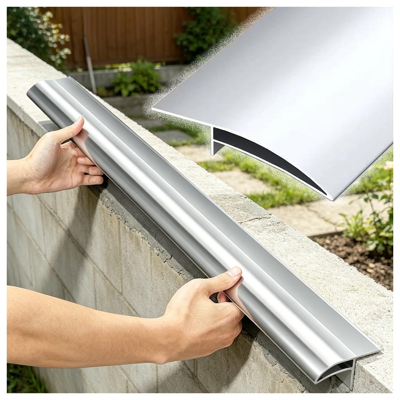 LXLZYXSF 3-1/8" Wide Roof Eaves Drip Edge Rain Strip, Metal Door Drip Guard Window Sill Weatherproof Rainwater Deflector Gutter, Wall Nosing Trim(L 175cm/5.7ft)