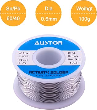 AUSTOR 60-40 Tin Lead Rosin Core Solder Wire for Electrical Soldering