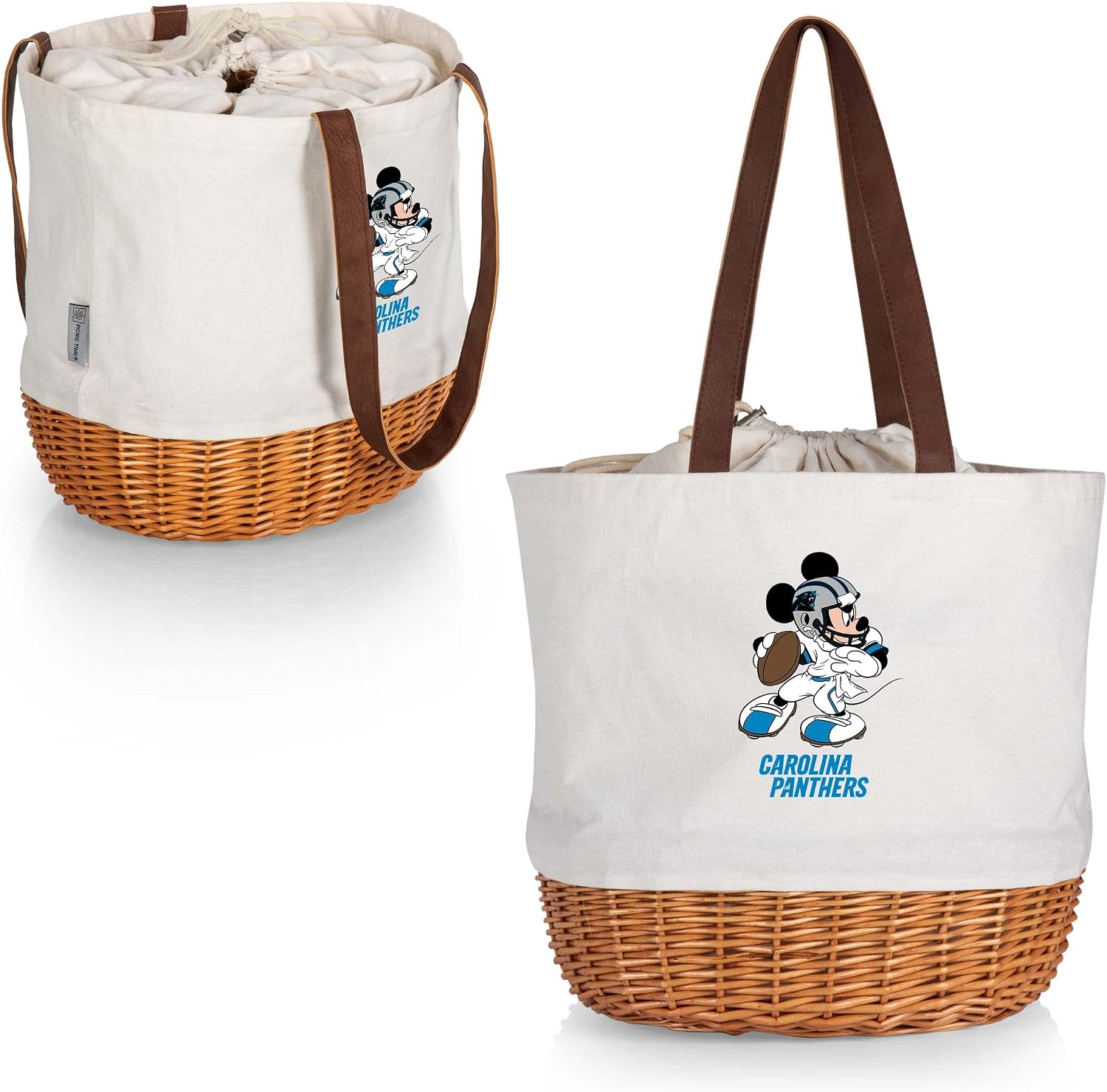 PICNIC TIME NFL Mickey Coronado Canvas and Willow Basket Tote