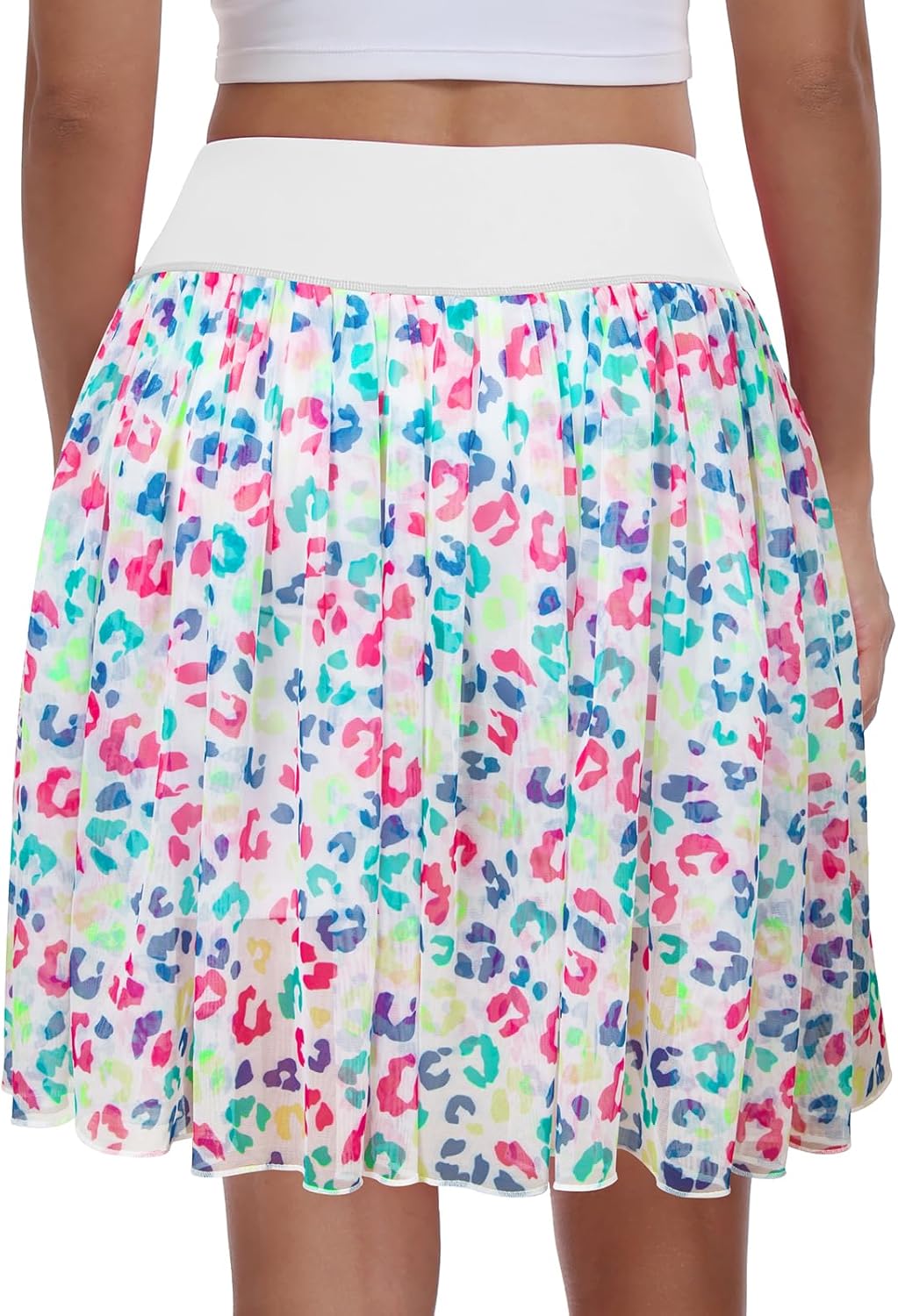 Kimmery Womens Mesh Skort High Waist Tennis Golf Skirt with Built-in Shorts and Pockets 20" for Workout Casual
