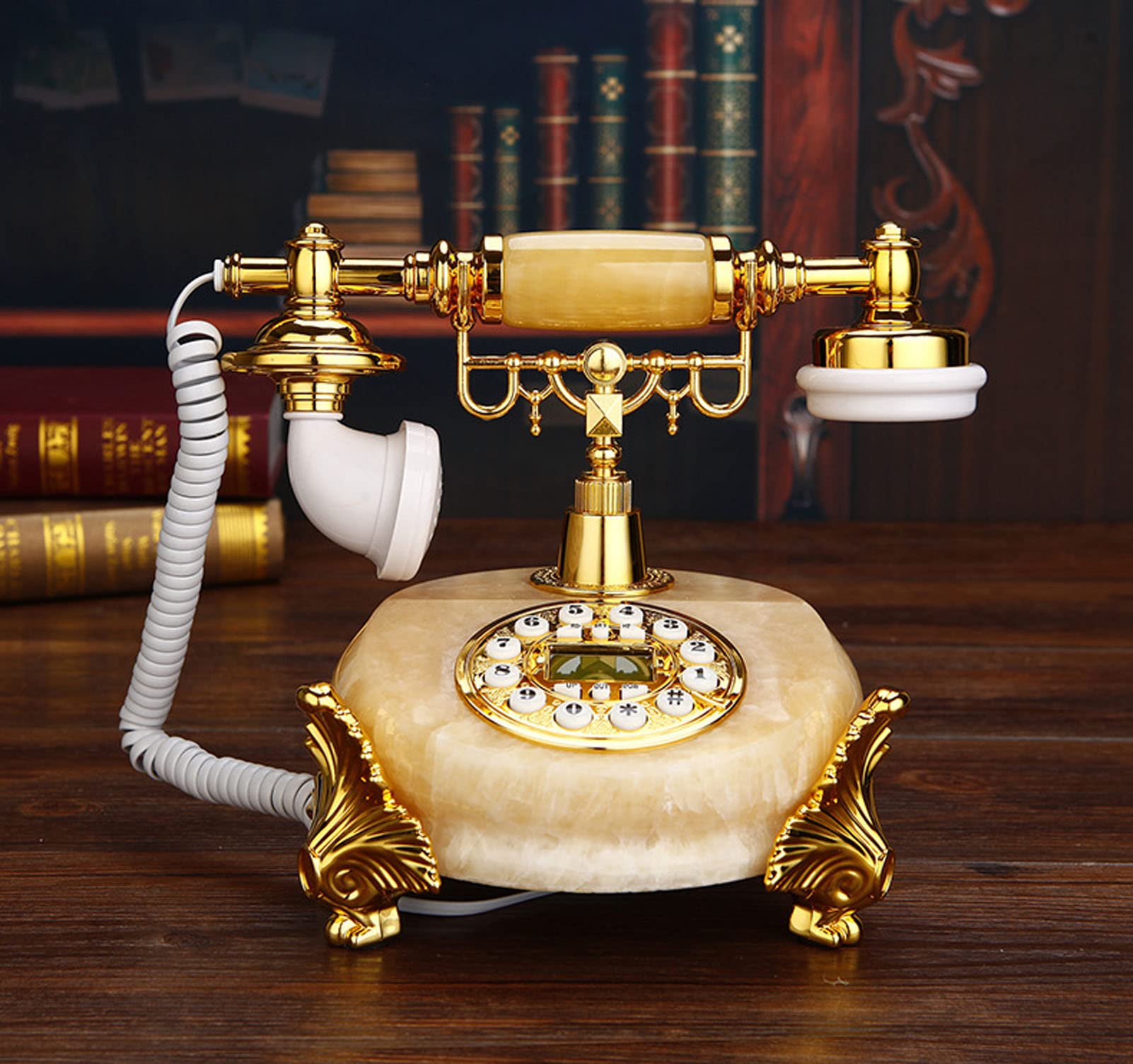 高級レトロビンテージ電話、ジェイド旧式の固定電話、LCDバックライト