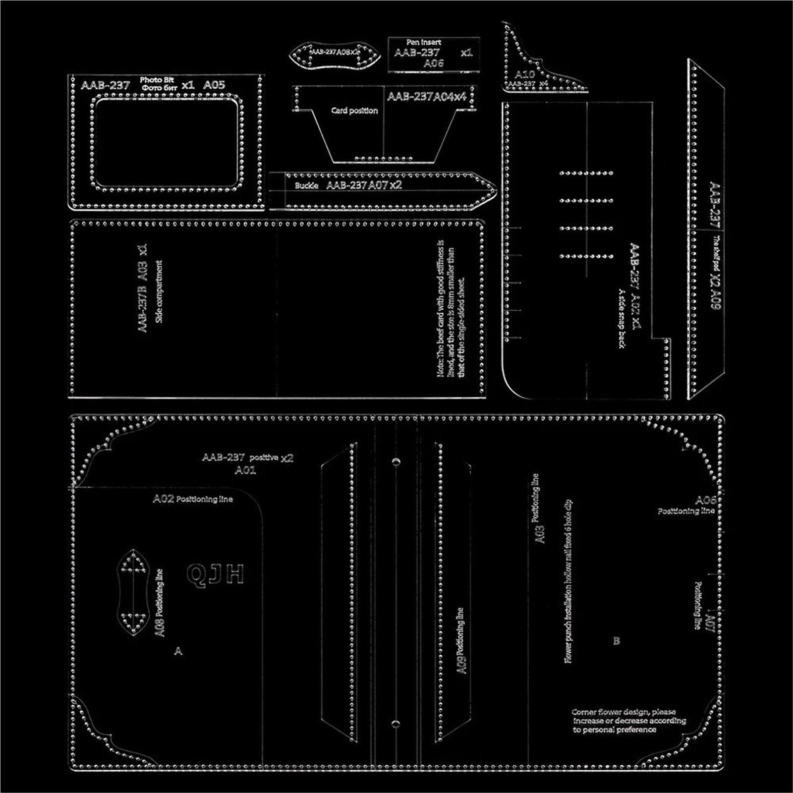 1 Juego De Plantilla De Bricolaje, Molde for Manualidades Con Patrón De Diseño Transparente