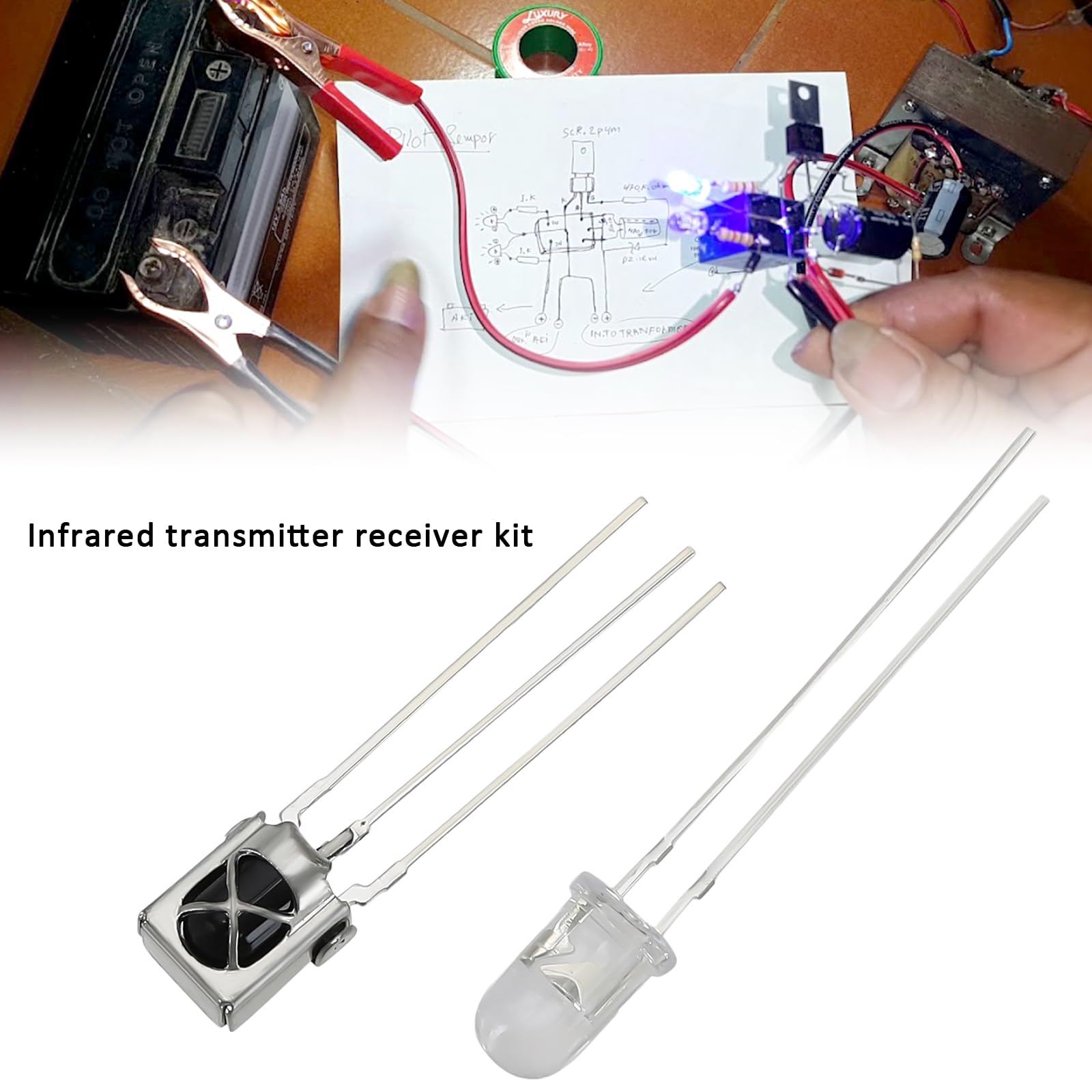 EMSea 20 paia Kit Ricetrasmettitore Trasmettitore Infrarossi 5mm Ricevitore Infrarosso VS1838B per Apparecchi Elettronici, Apparecchiature di Comunicazione a Phototransistor