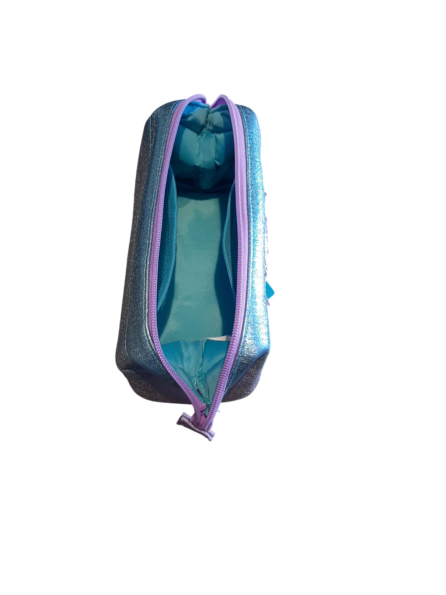 PRESTIGE & DELUXE Estuche completo de color liso Pool Over 3 cremalleras Gradient azul violeta completo de papelería + estuche sobre cremallera para escuela niña niña + llavero y bolígrafo de color