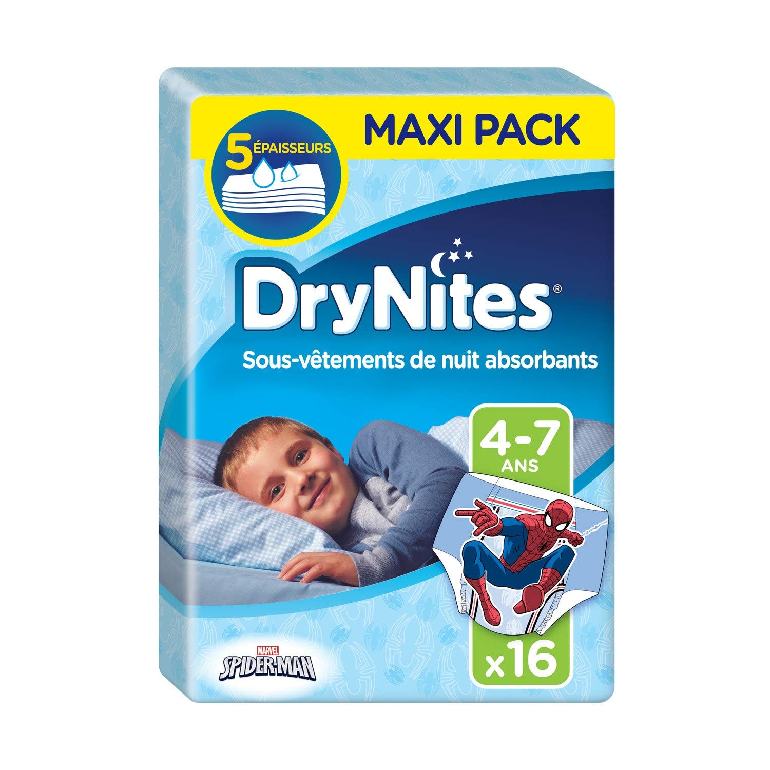 Huggies DryNites Couche de Nuit pour Garçon 4-7 Ans 17-30 kg