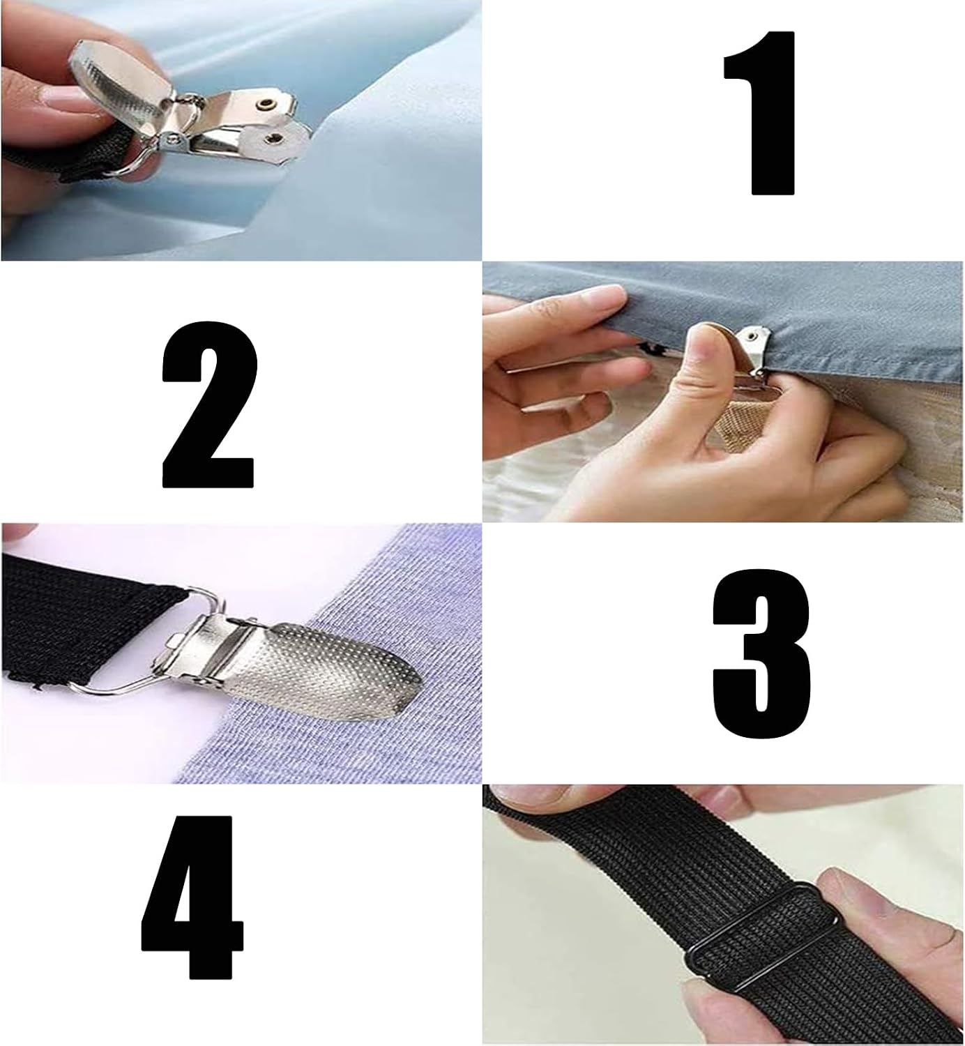 Table Cloth Holder Clips Hidden Strap 5 Pack - Adjustable Elasticity Picnic Tablecloth Clip Perfect for Thick Tables Bench Cover Picnic Party Camping and RV Accessories