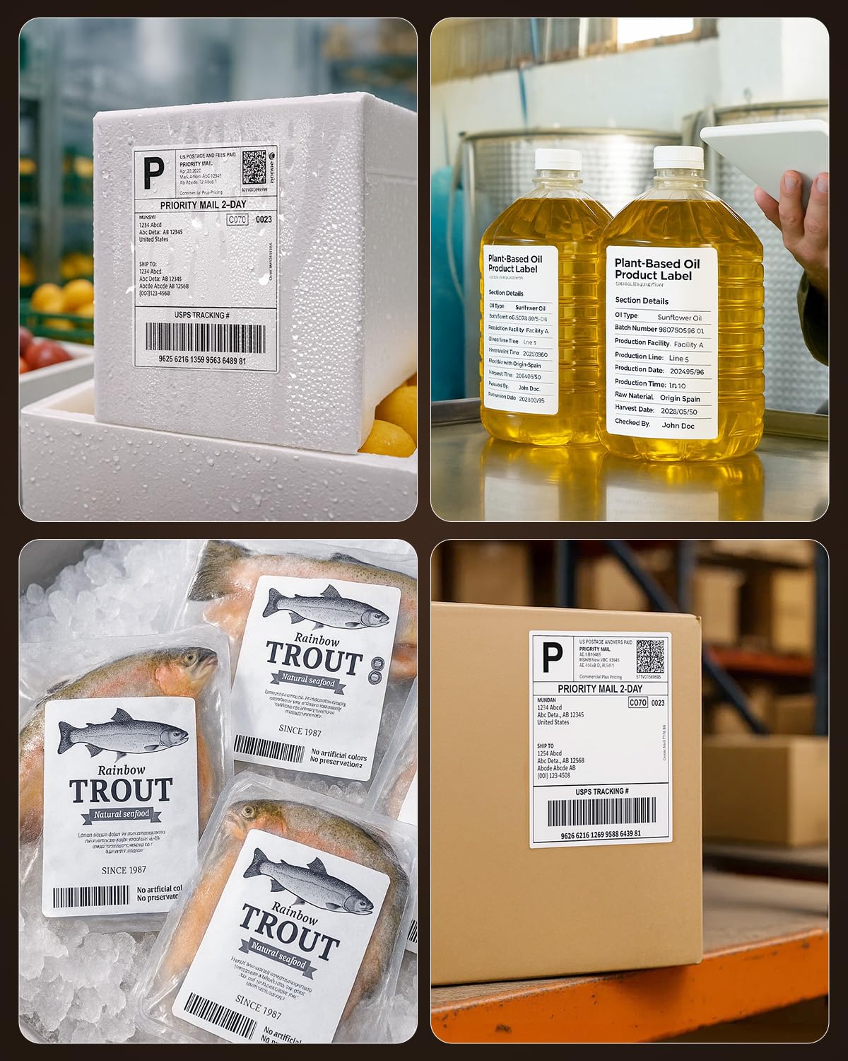 MUNBYN Etiketten Fünf widerstandsfähige Thermoetiketten 4×6 DHL Versandaufkleber 380 Etiketten/Stapel 10.2cm x 15.2cm Hoher Definition Thermoetiketten Selbstklebende für Labeldrucker 4XL