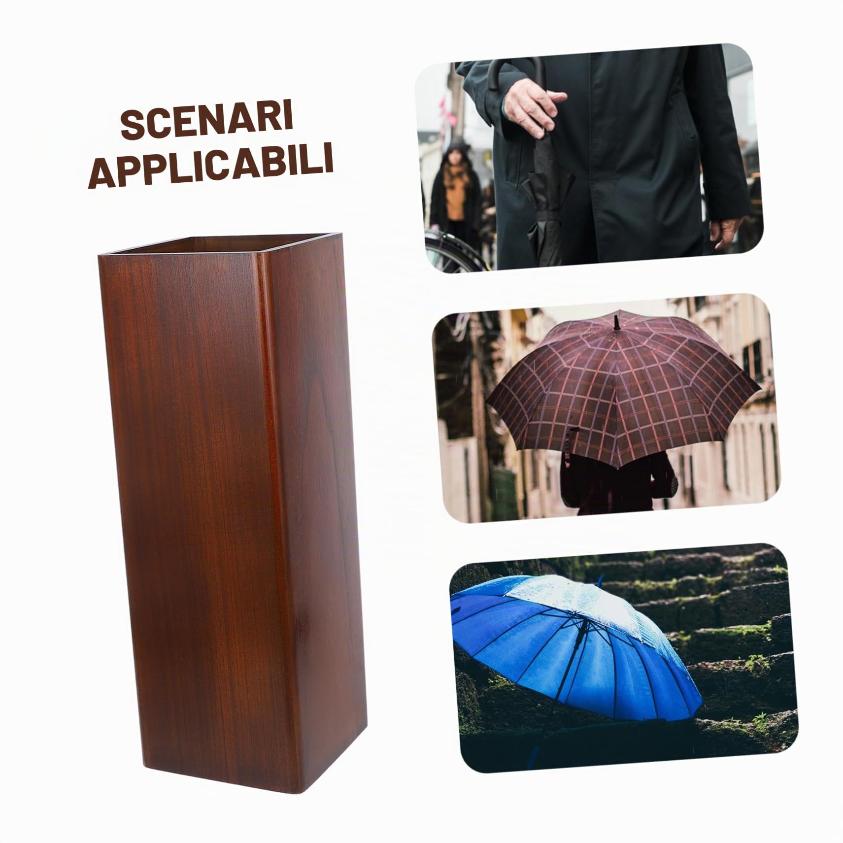 DECHOUS Portaombrelli in Legno Massello Per Interno Organizer Per Ombrelli Da Ingresso E Hotel Grande Capacità Design Elegante Per Casa Hall E Corridoio