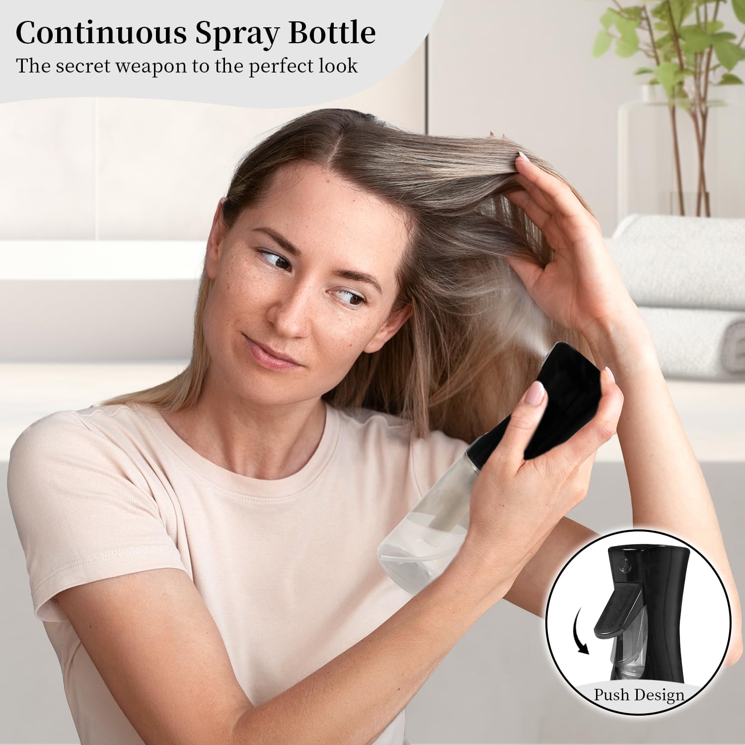 Heatless Curls Overnight, Heatless Hair Curler and Curling Scrunchie Set, Heatless Curling Rod With Spray Bottle, No-Heat Hair Curlers, Overnight Blowout Rods, for Medium to Long Hair (Black)