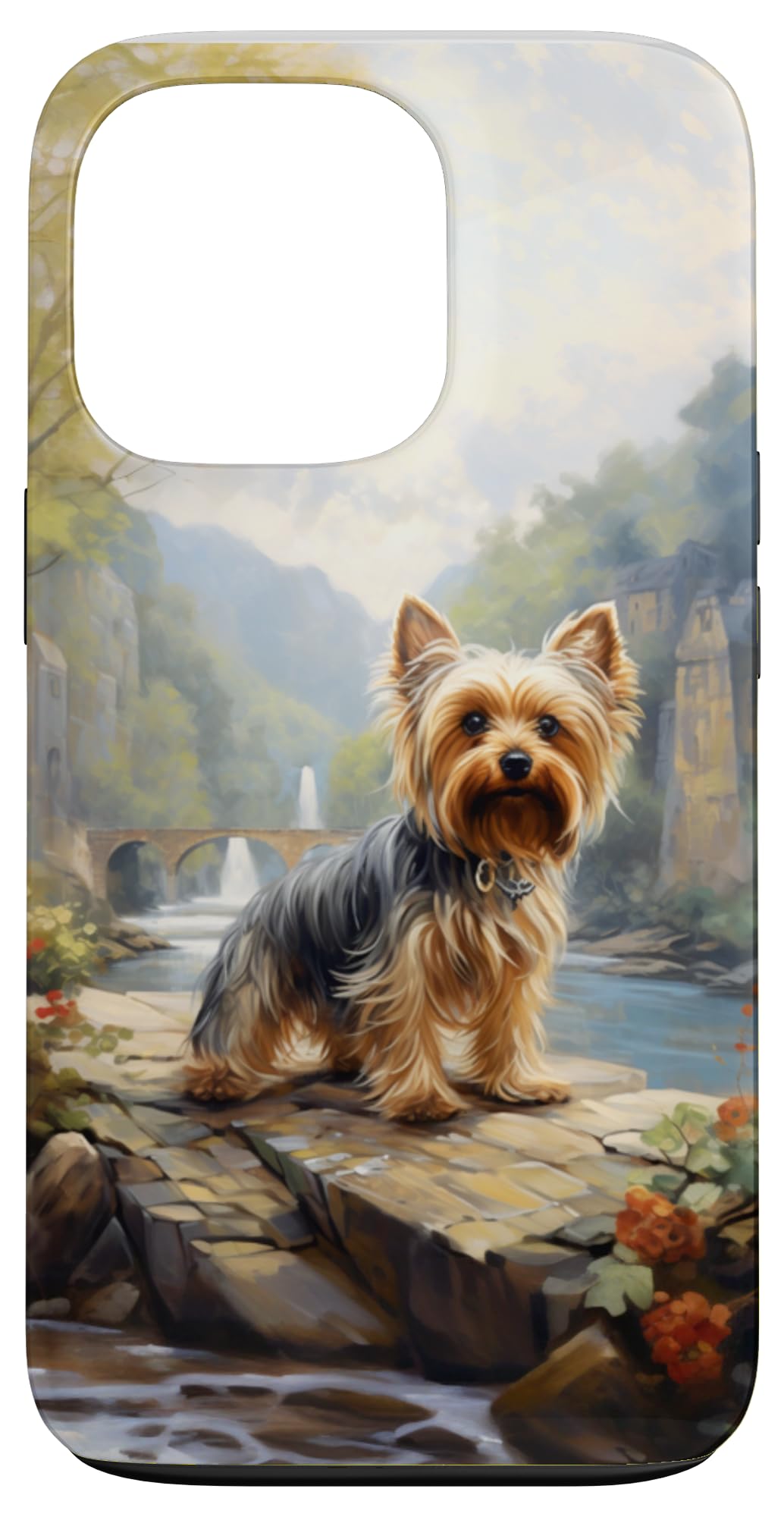 Yorkshire Terrier Yorkie By River Nature Scene Dog Lovers Case for iPhone 13 Pro