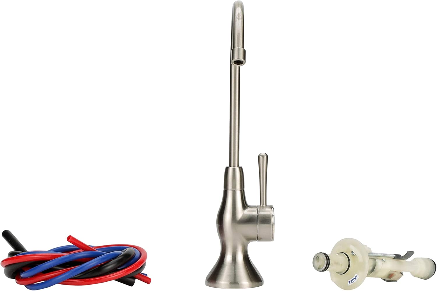 Watts Premier Top Mount Twist Air Gap Faucet with 3/8" Supply Tubing Connection for RO Reverse Osmosis Water Filtration Systems, Variable Flow Lever, Monitored Timer System, Brushed Nickel