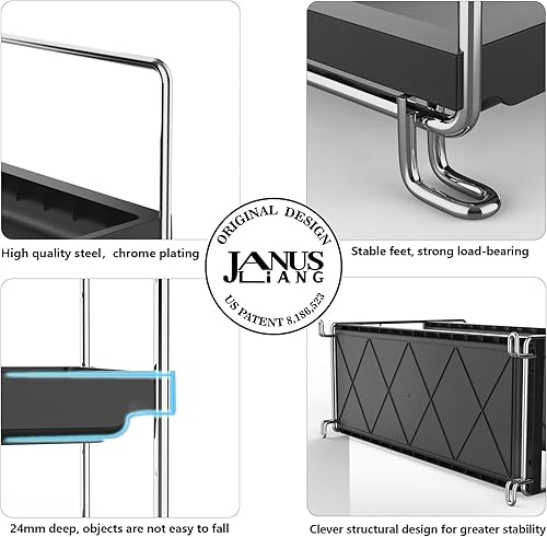 Miniatura 7 de JANUSLiANG - Organizador de mostrador de baño de 2 niveles, estante de especias de cocina o estante de almacenamiento de maquillaje, bandeja de