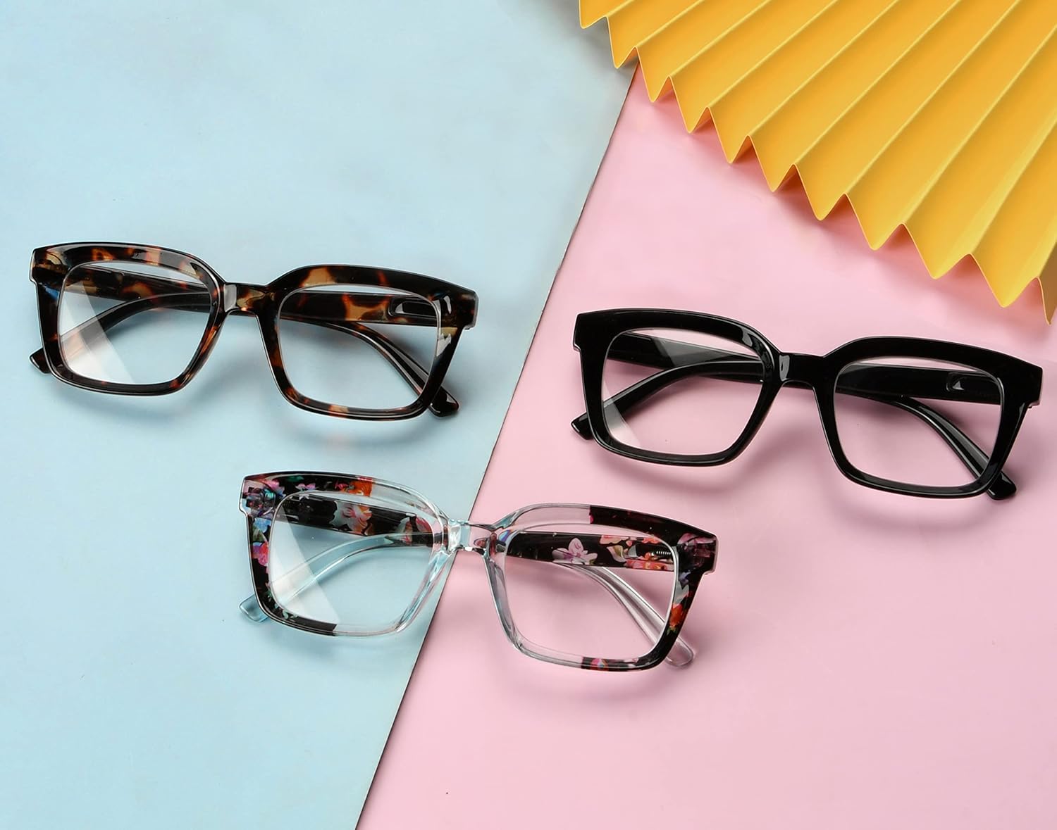 Oversized Reading Glasses for Women, 3 Pack Blue Light Blocking Computer Readers