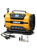 AstroAI Tire Inflator Portable Air Compressor Pump 150PSI 12V DC/110V AC with Dual Metal Motors&LED Light, Automotive Car Accessories&Two Modes for Car, Bicycle Tires and Air Mattresses, Yellow
