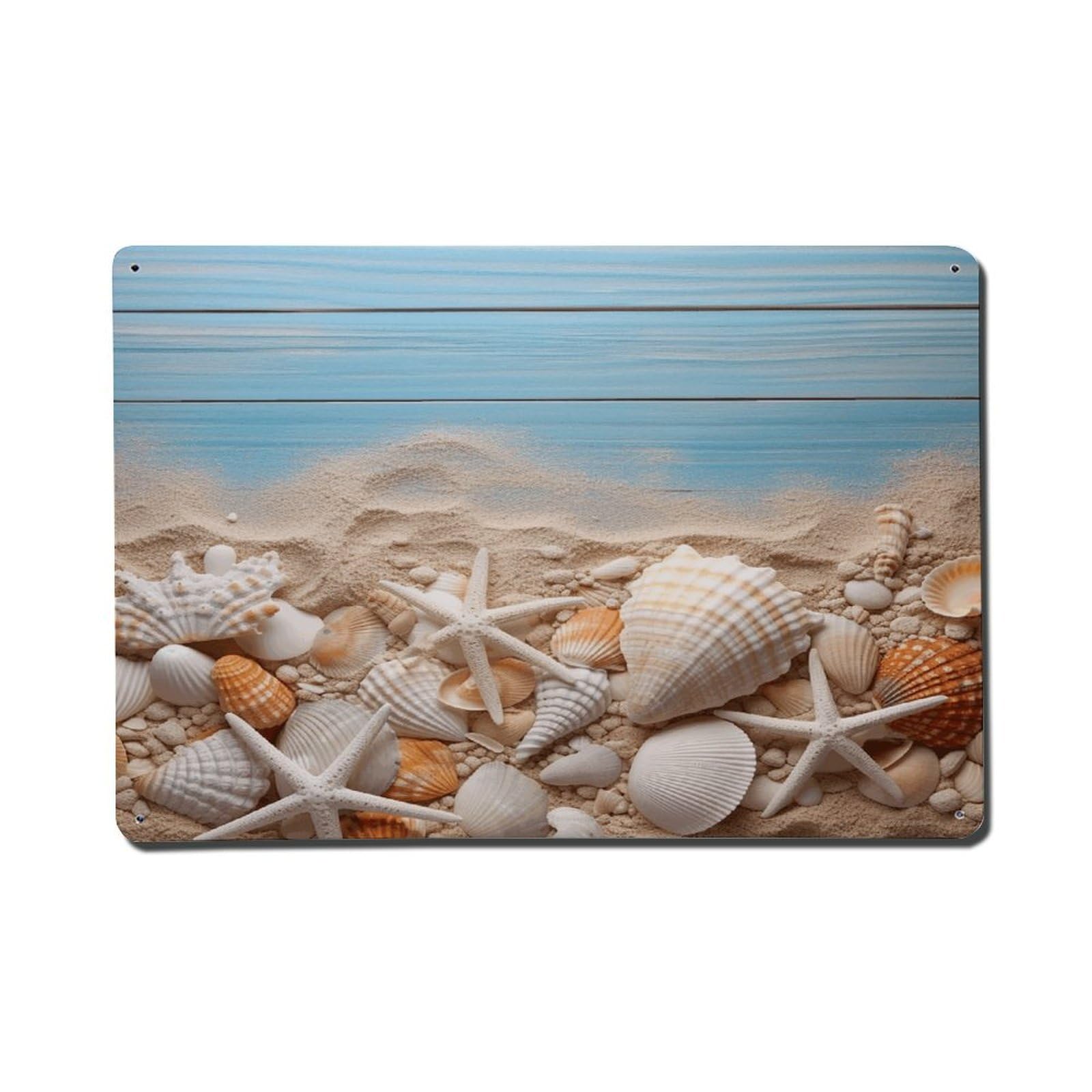 Adfgyerh Style Sea Shells And Starfish Metal Signs Funny, Aluminum Tin Sign Indoor Outdoor Decor, Vintage Signs For Home Office Kitchen Bar Cafe Garden Farmhouse Wall Decor