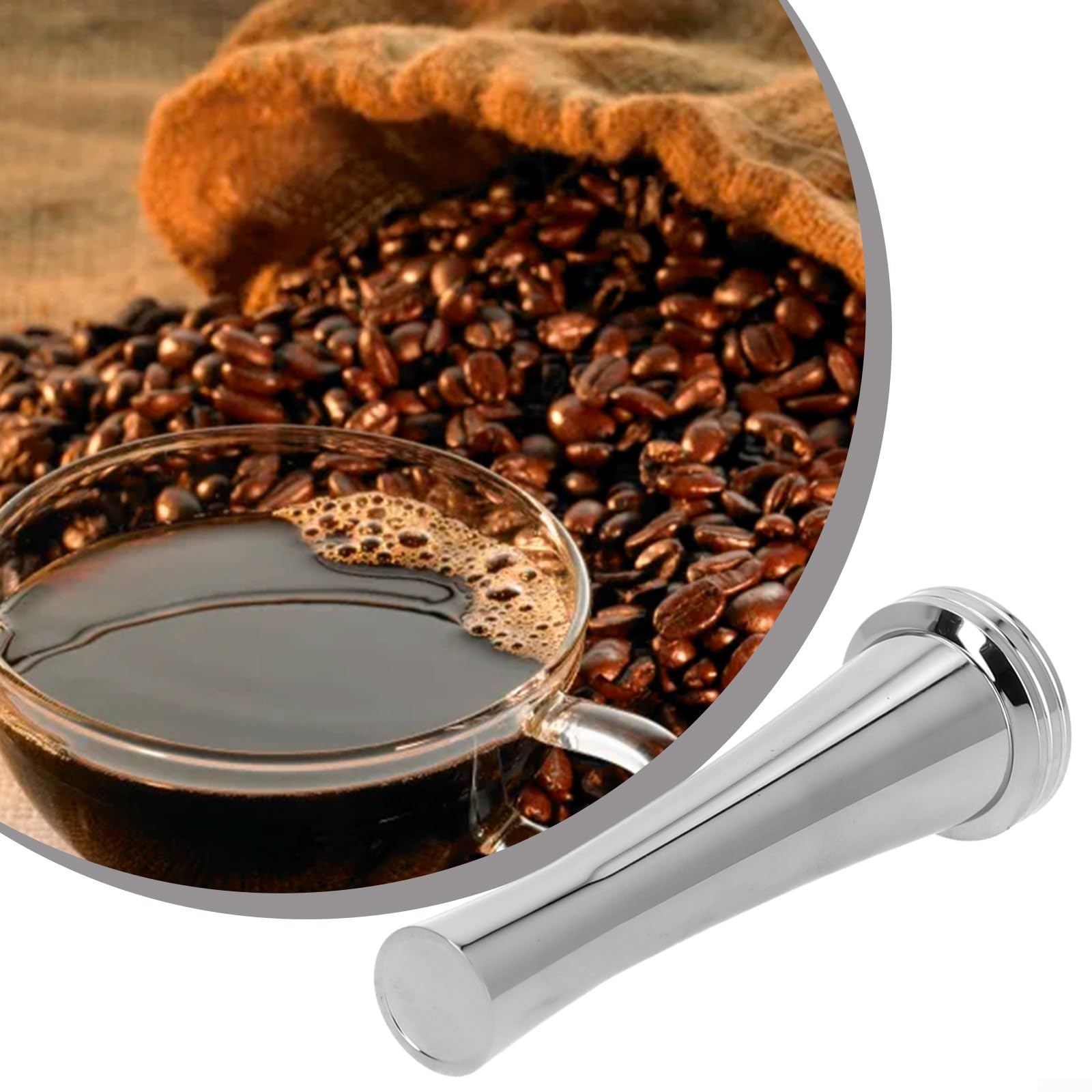 Pressino ergonomico per caffè espresso con pressione costante, in acciaio inox, professionale, per caffè in polvere