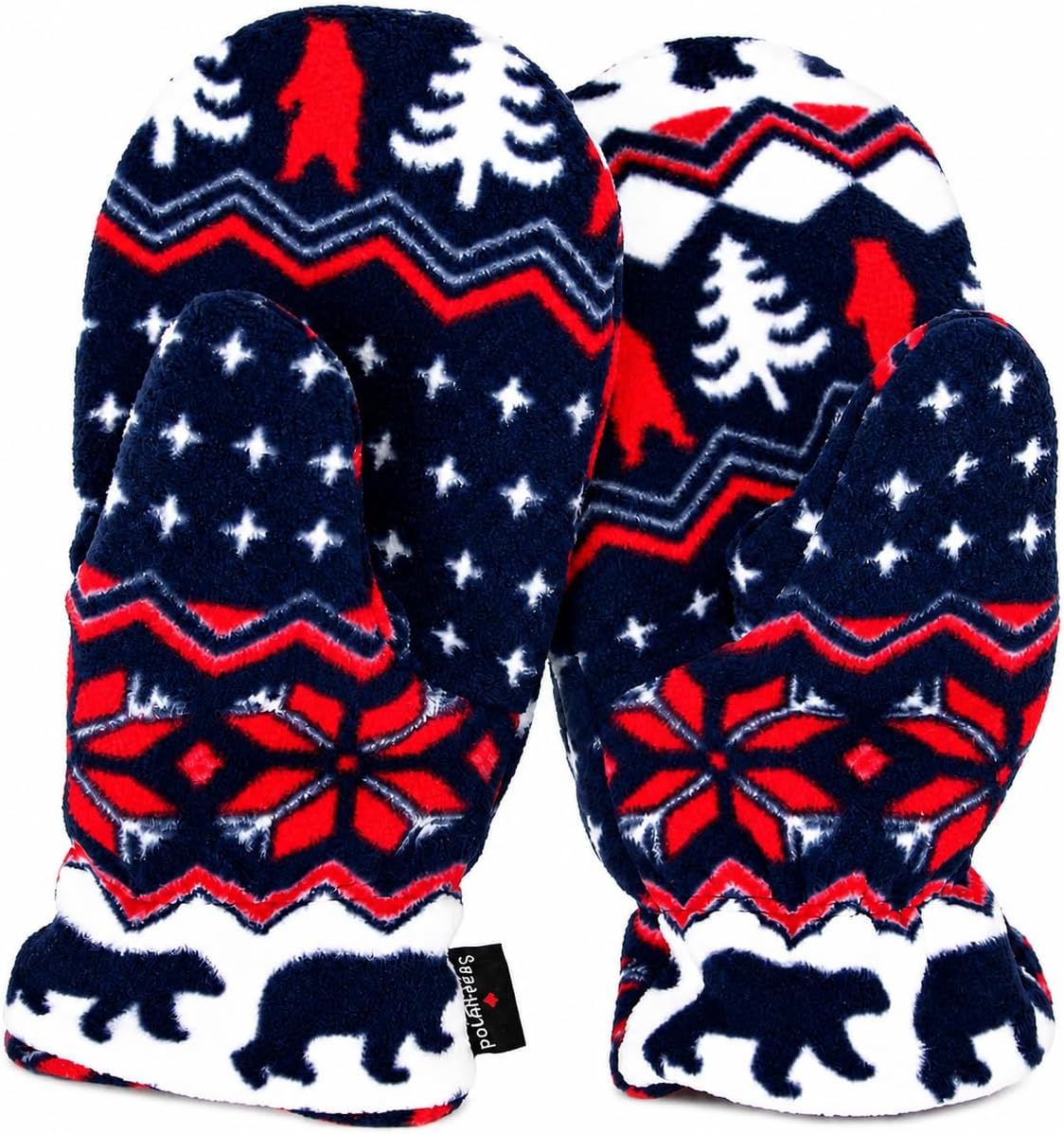 Polar Feet Double-Thick Fleece Mittens for Men, Women & Youth | Warm, Soft, Cozy Winter Mittens with Moisture-Wicking Comfort