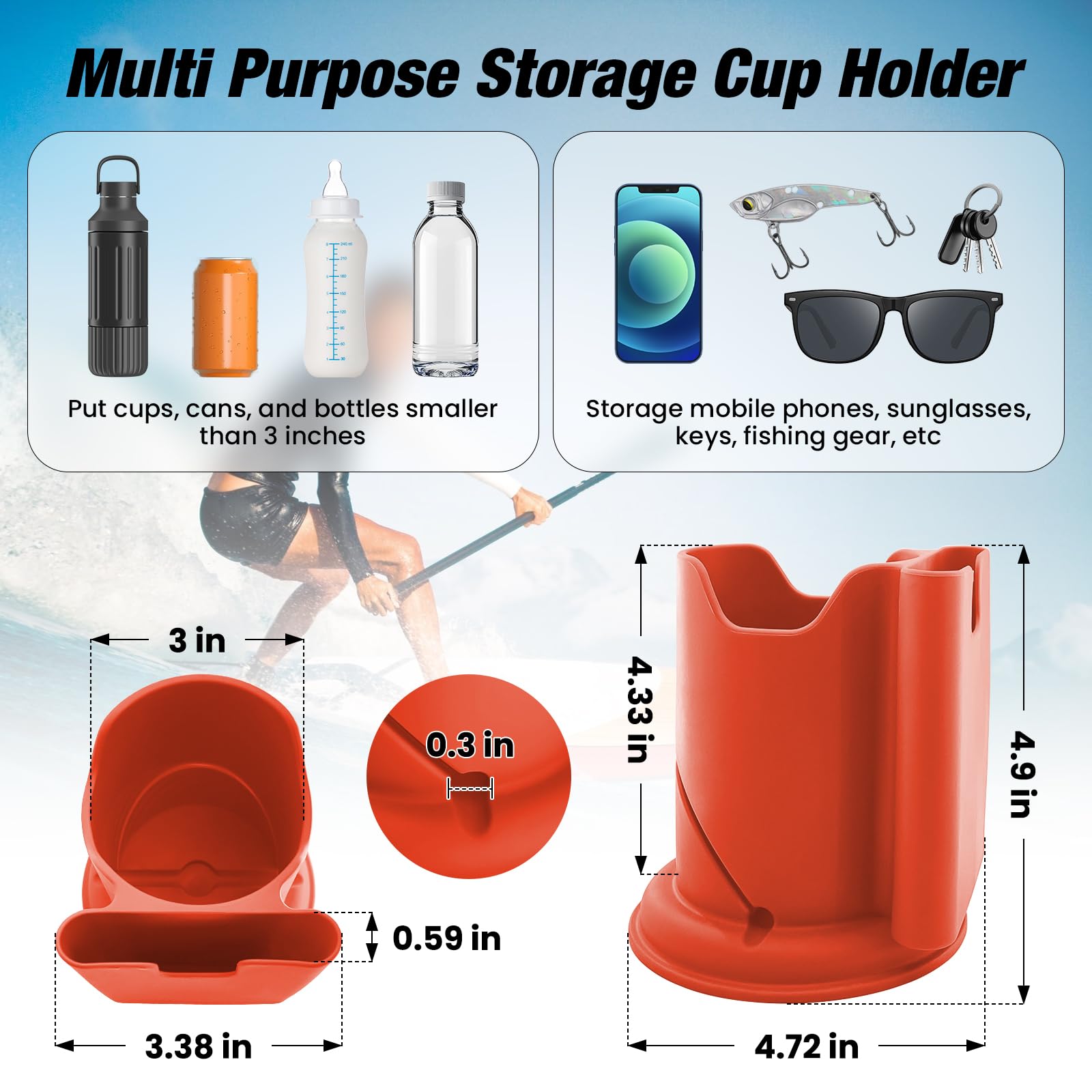 2PCS Kayak Cup Holde, Paddle Board Cup Drink Holder