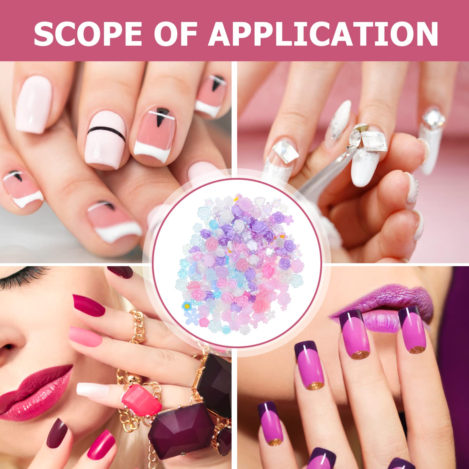 minkissy Set Di 3 Perline in Resina A Forma Di Fiore Di Rosa Con Retro Piatto Ciondoli Decorativi Per Manicure A Forma Di Pipistrello Per Gioielli Di Nail Art
