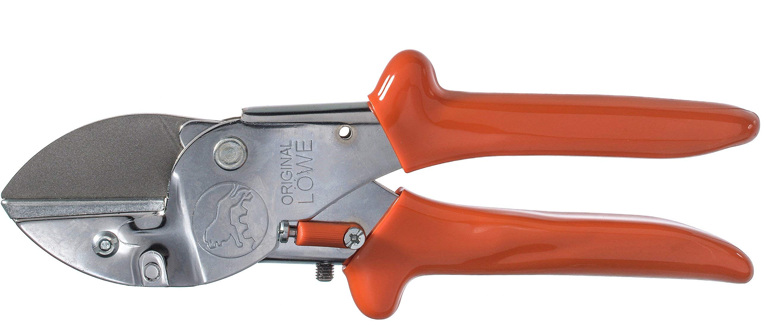Original LÖWE 2 Profi Amboss Gartenschere 2.104 mit stufenloser Griffweitenverstellung - scharfe Schere mit Stahl-Klinge und Antihaftbeschichtung für Schneidarbeiten an Obstbäumen