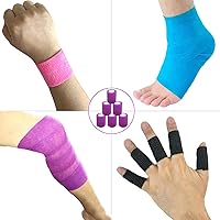 Vista 35 de Baisunt Paquete de 6 vendajes cohesivos de 1 pulgada, cinta autoadhesiva autoadhesiva autoadhesiva transpirable para muñeca, tobillo, deportes