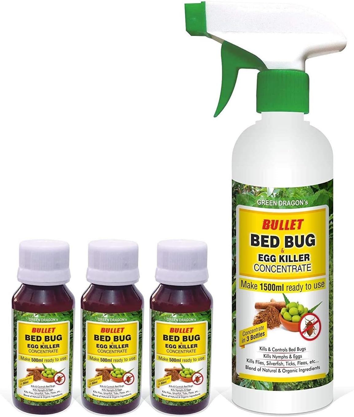 Natural & Organic | Bullet Bed Bug & Egg Killer - Makes 1500ml | 100% Organic & Guaranteed Results