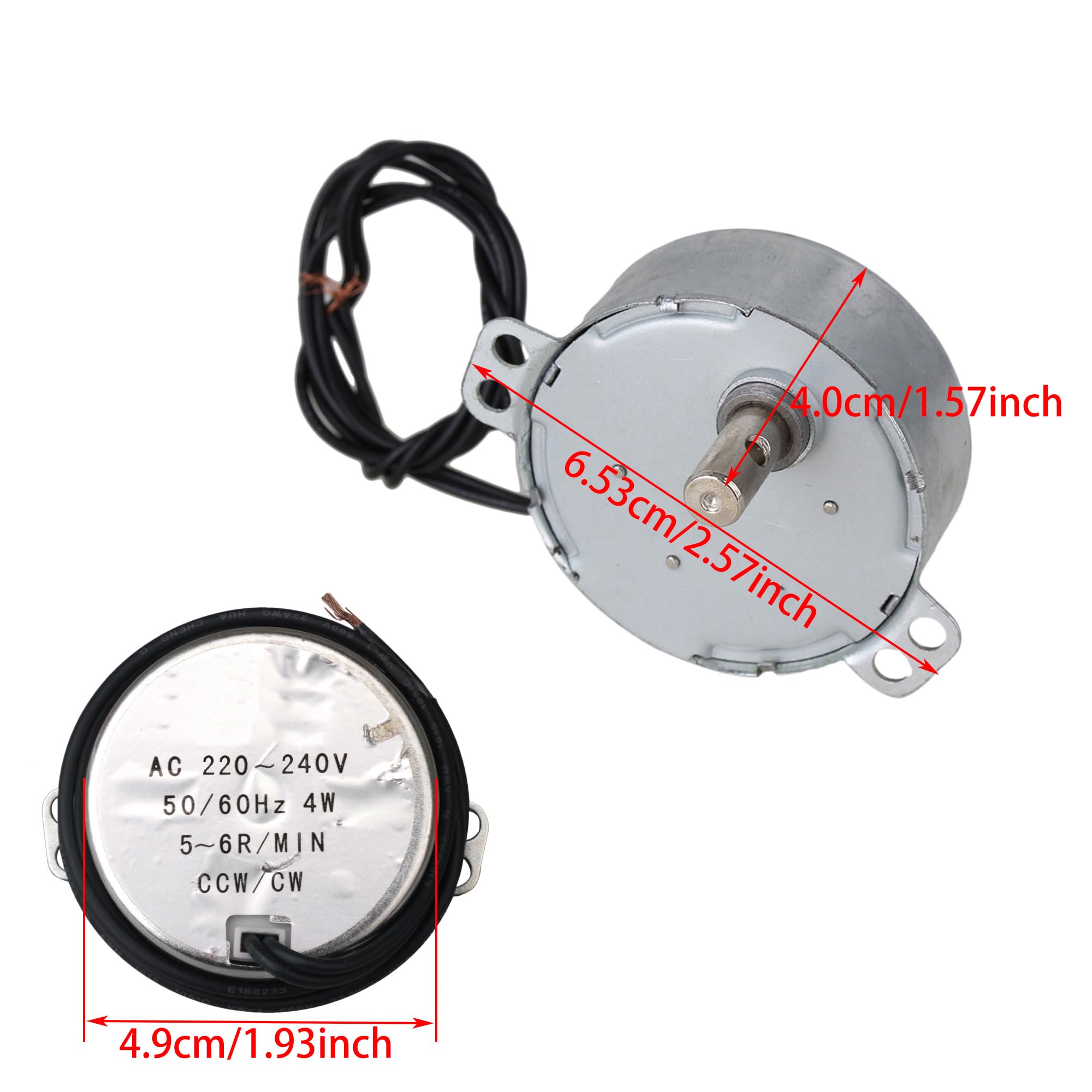 Moteur synchrone AC 220–240 V 50/60Hz 4 W 5/6 tours/min Couple TYC-50 robuste 4 kgF. cm