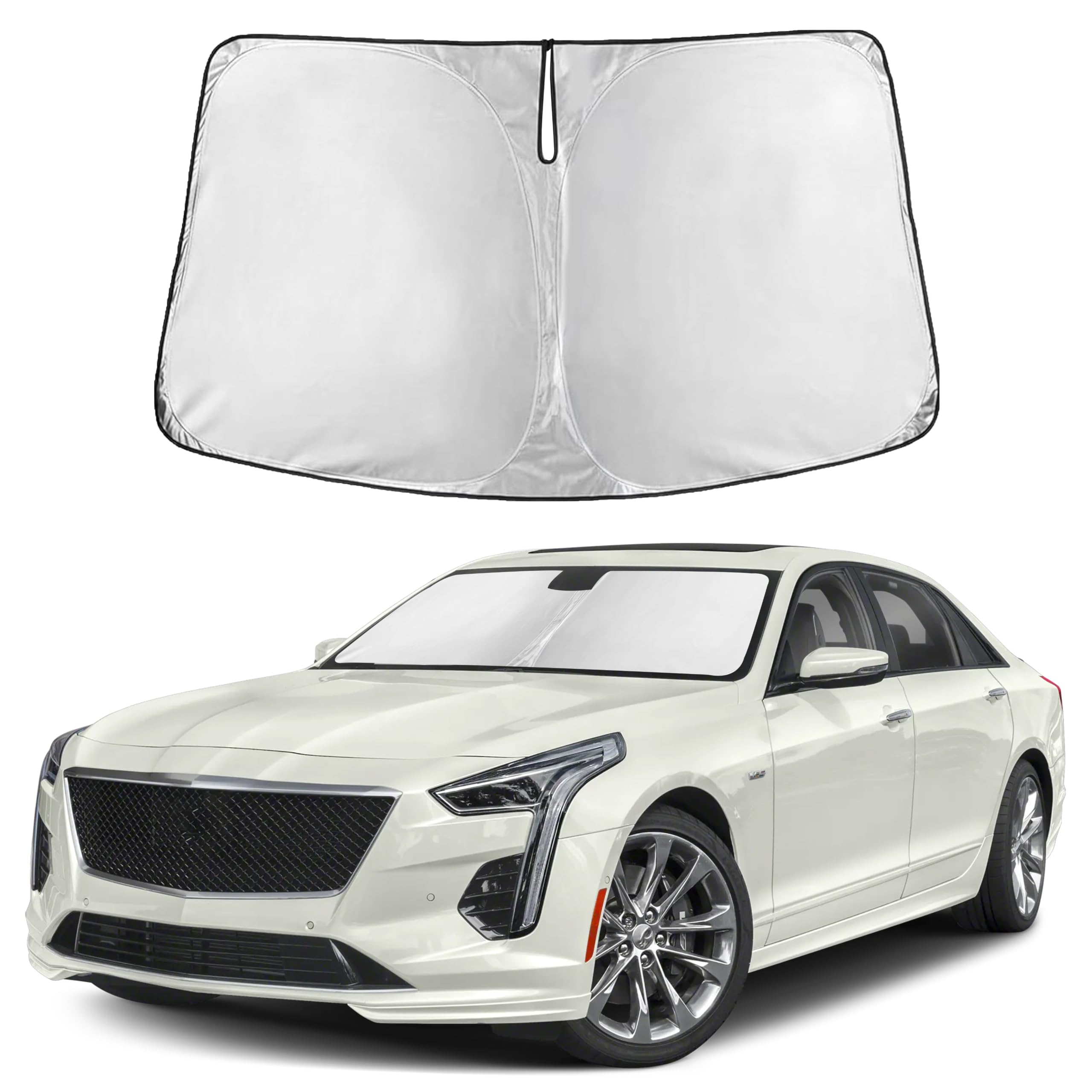 EcoNour Windshield Sunshade Compatible for Cadillac CT6 2016-2020