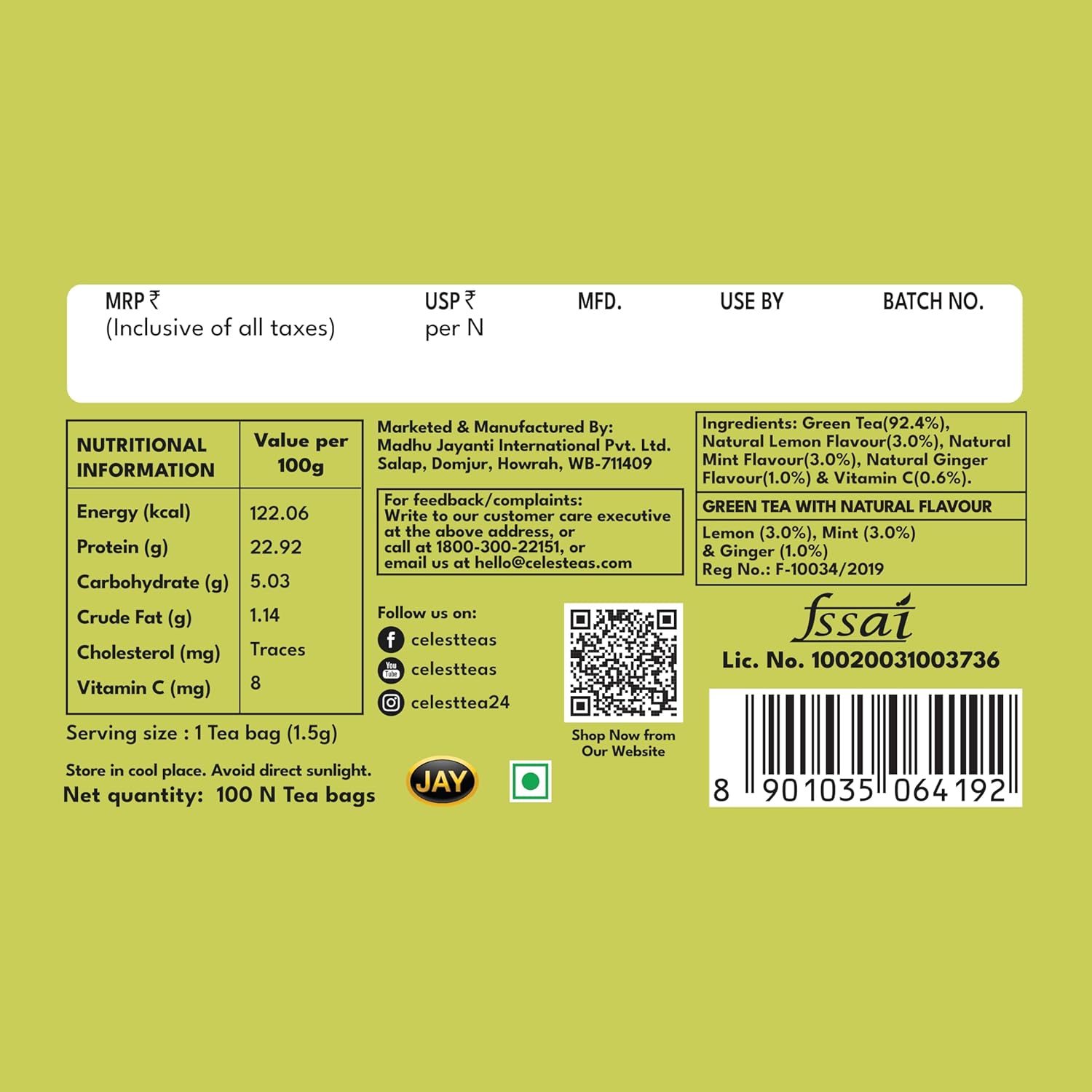 Buy Now Celest Green Tea | Green Tea For Weight Loss | Ginger, Mint 7 Buy Now Celest Green Tea | Green Tea For Weight Loss | Ginger, Mint