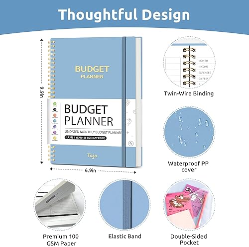Miniatura 77 de Agenda de presupuesto, libro de presupuesto mensual con cuaderno de seguimiento de gastos, organizador de facturas sin fecha y planificador