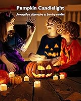 Vista 46 de Homemory - 24 velas de té negras, a pilas, duran más de 200 horas, sin llama, parpadeantes, falsas, eléctricas, LED, para Halloween, fiestas