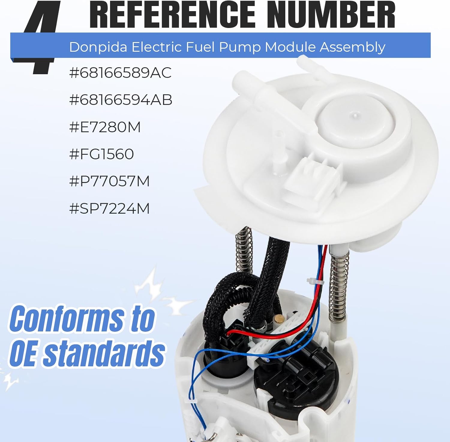 Electric Fuel Pump Module Assembly Compatible with Chrysler 200 2015-2016 Jeep Cherokee 2014-2016 Dodge Dart 2013-2016 with Sending Unit 68166589AC E7280M P77057M