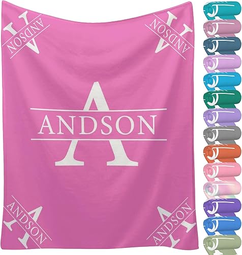 Miniatura 20 de Mantas personalizadas con nombre para niños y adultos, manta personalizada con nombre para niño y niña, manta personalizada de 30 x 40 pulgadas Arco