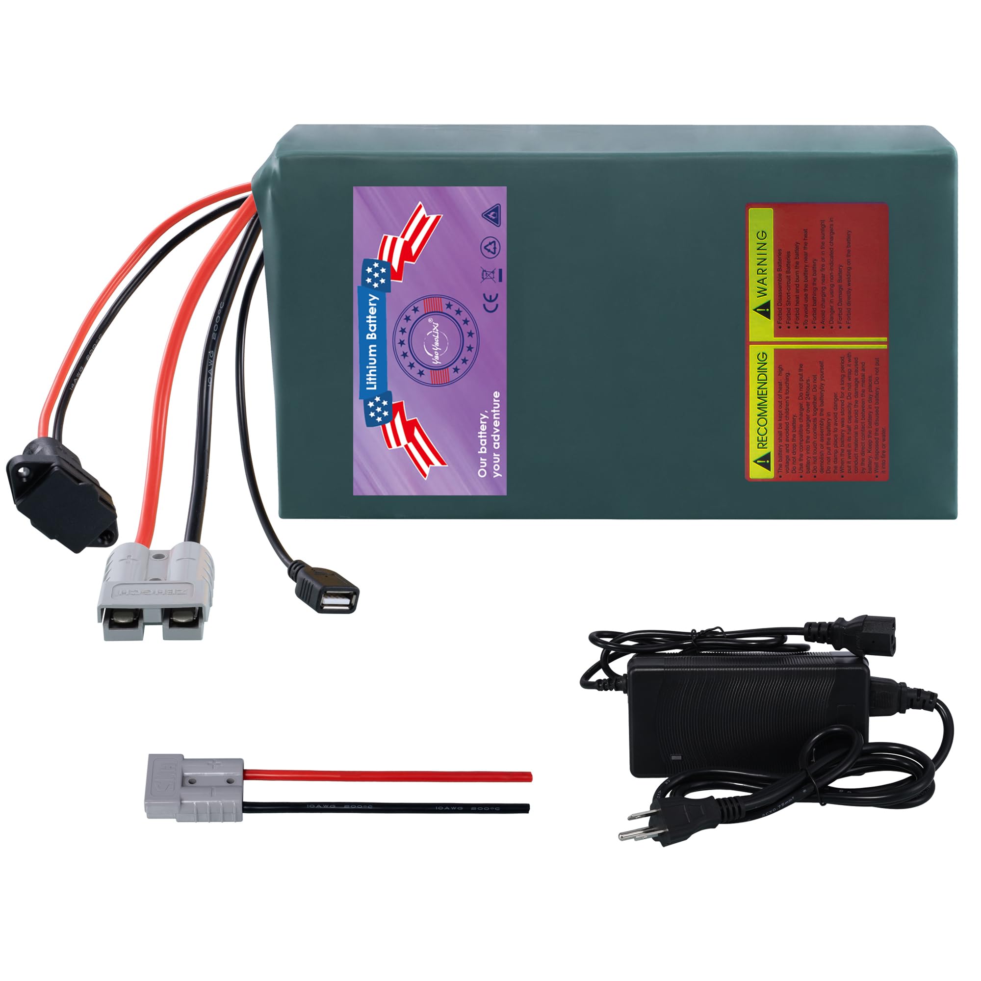 52V 20Ah Ebike Lithium Battery Pack for 2000W E-Bike/Scooter | 50A Smart BMS & 5A Fast Charger | 1500+ Cycles (52V20Ah with 5A Charger)