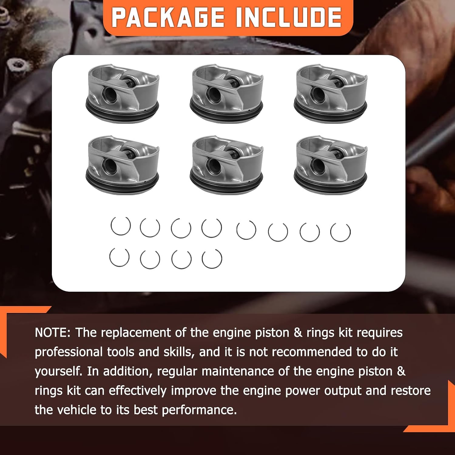 94810304824 6pcs Engine Pistons Rings Set Fit for PORSCHE PANAMERA V6 3.6 2011-2016 M46.20 M46.40 Replace for 94810304724