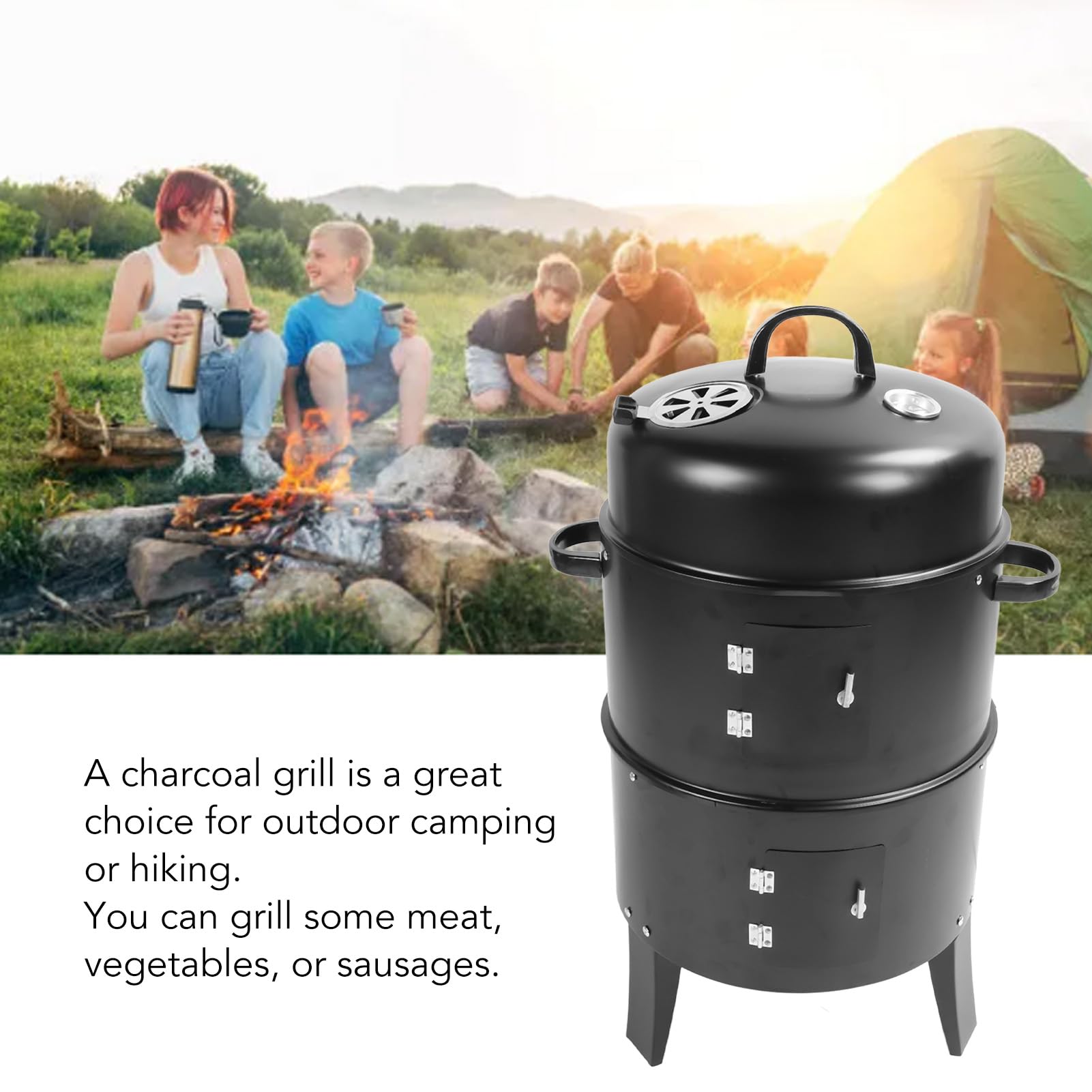 Fumoir 3 En 1 - Diamètre : 40 Cm - Avec Couvercle