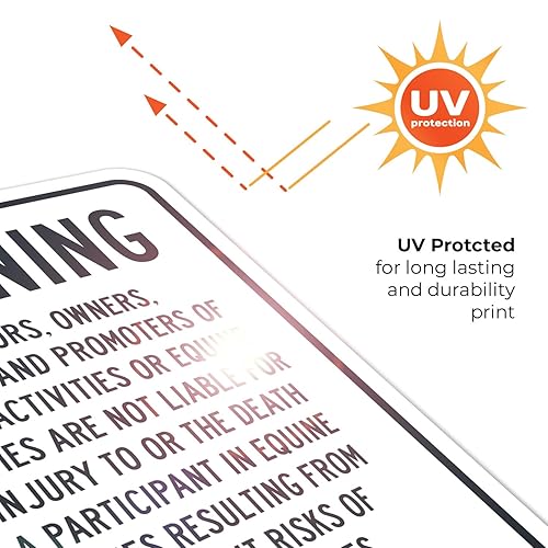 Miniatura 6 de Warning Under New Mexico Law Patrocinador de actividad equina o letrero profesional, 10 x 7 pulgadas, calcomanías de vinilo de 4 mil resistentes a