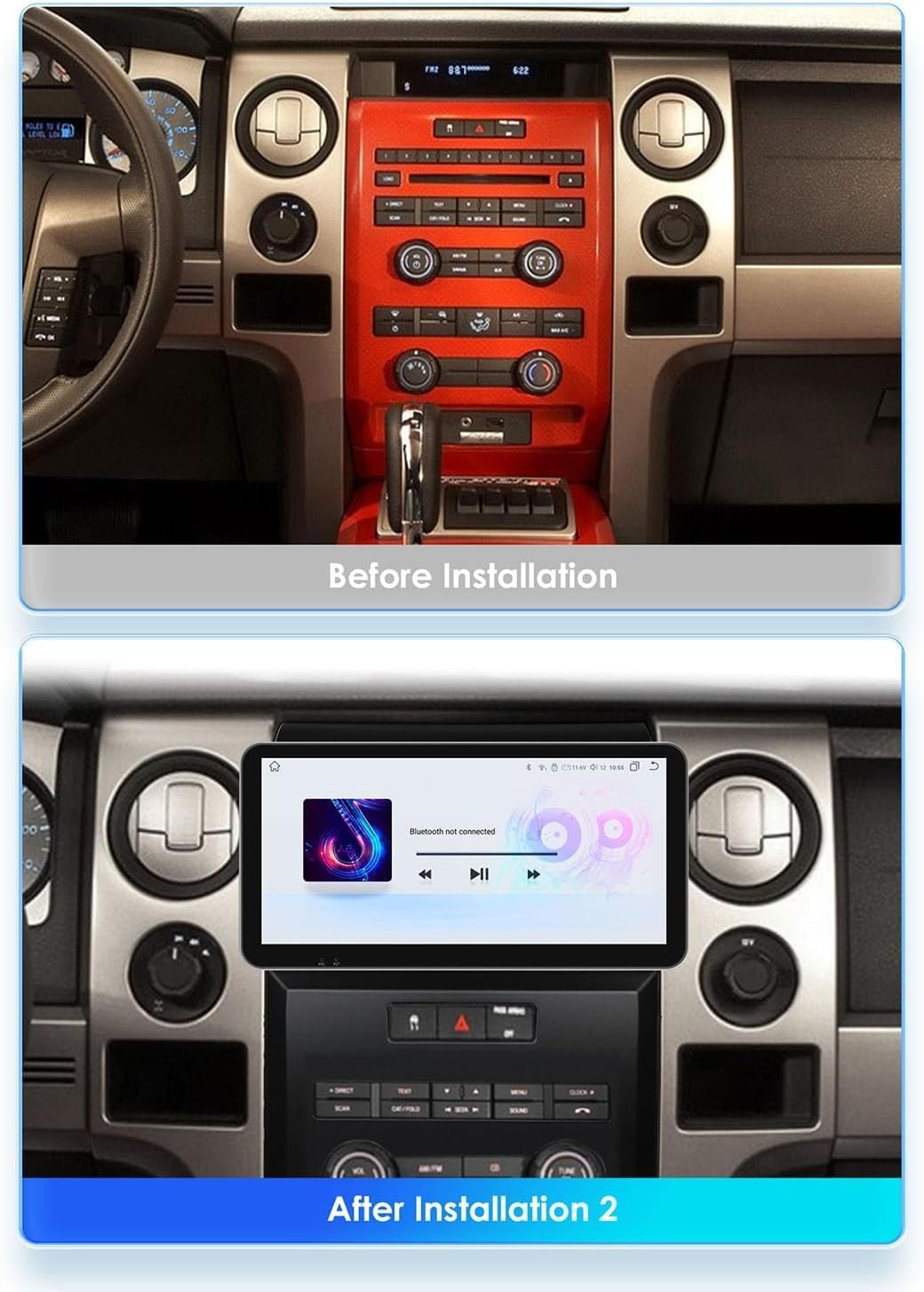 Core(8g+128g), 10.33" Autoradio Android 15 per F-ORD F150 P415 Raptor MT 2008-2014, 8 Core 8G 128G con Carplay Wireless, Bluetooth, GPS, FM, Telecamera di retromarcia