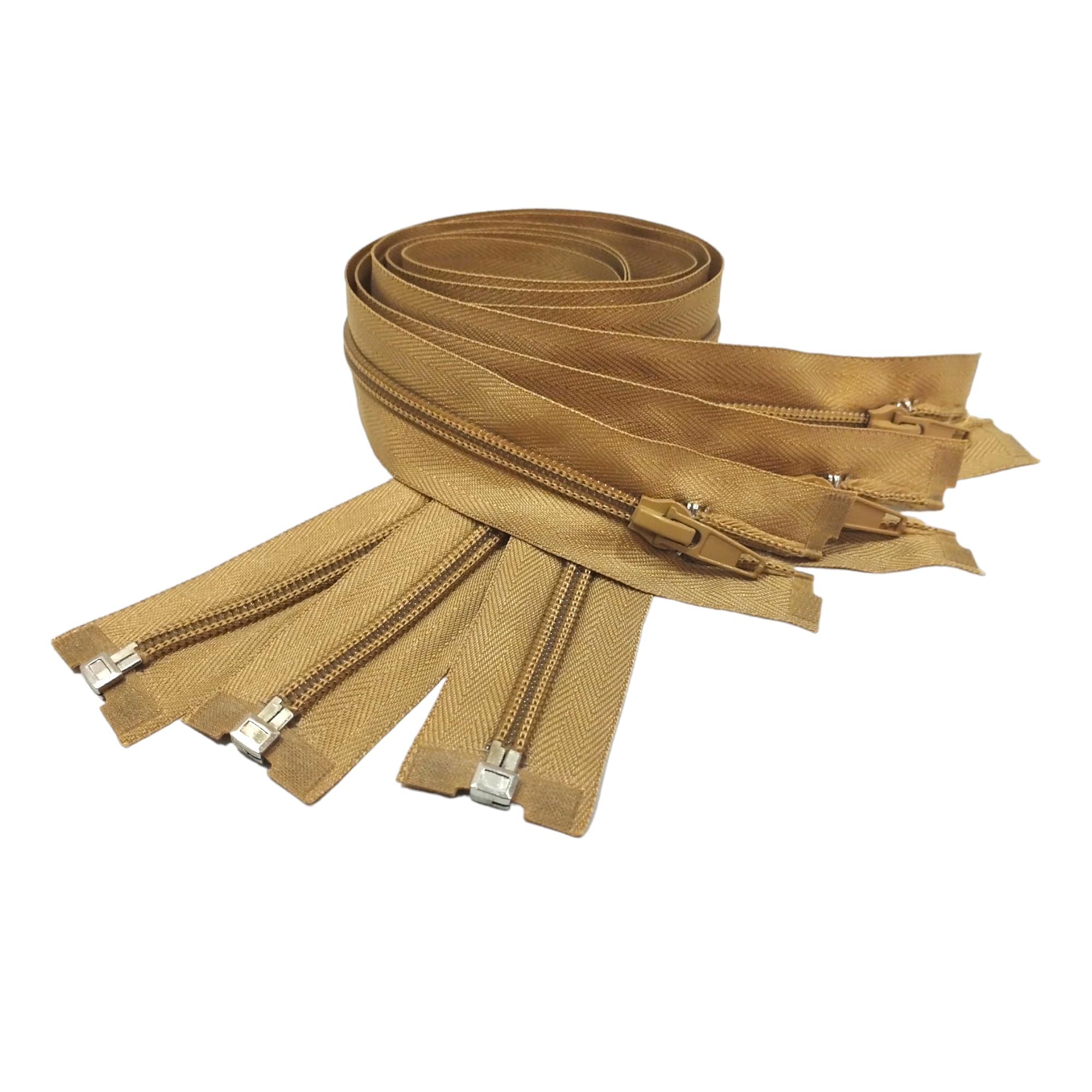 Pack of 3 Open Nylon Zippers n.5, Available in 16 Colours and 14 Sizes