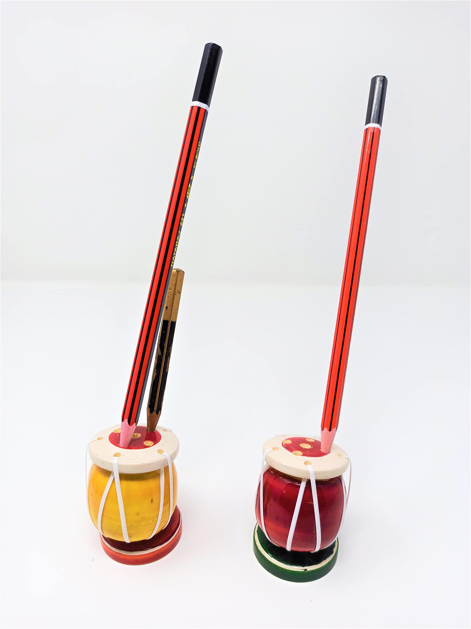 A&A Kreative Box Wooden Pretend Tabla Set Pencil Stand Toy for Kids & Toddlers