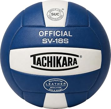 Tachikara Institutional Quality Composite Leather Volleyball, Royal-White