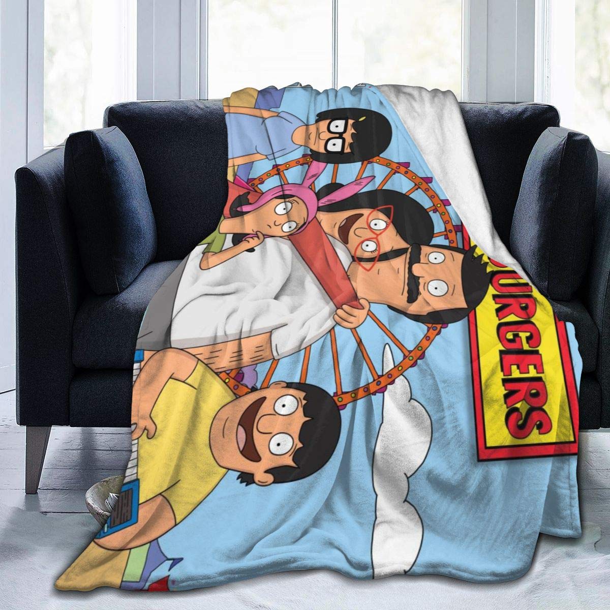 Bo-bs Bur-gerS Ultra-Soft Micro Fleece Blanket Home Decor Warm Anti-Pilling Flannel Throw Blanket for Couch Bed Sofa,50"" x40