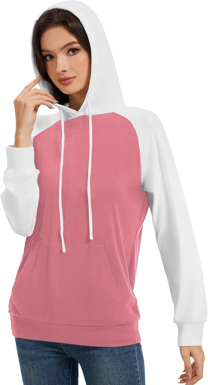 Bosmeer Hoodies for Women Lightweight Long Sleeve Sweatshirt Loose Fit Color Block Tunic Tops with Pockets 2025 - Image 7