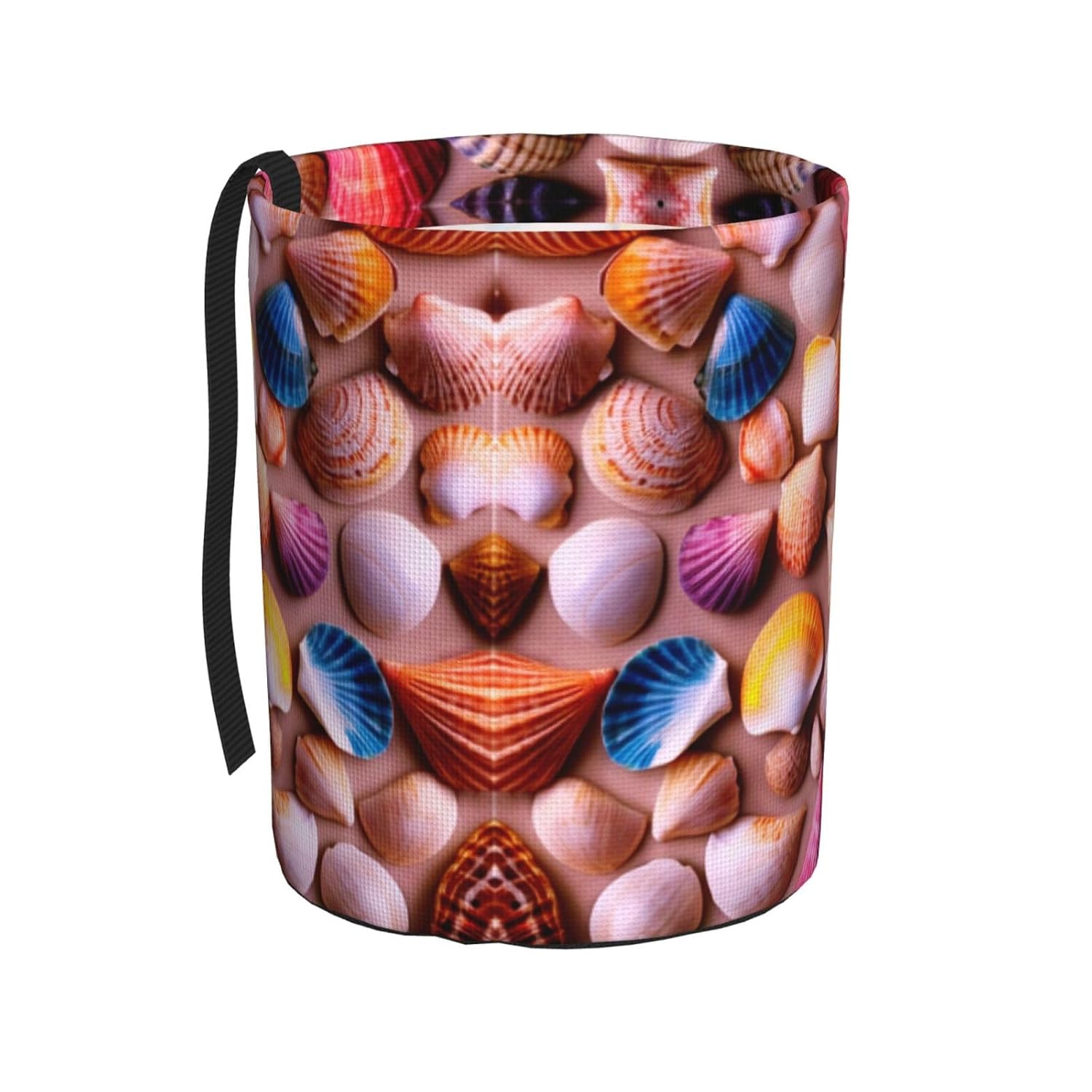 Beach Shells Portable car Trash can, Practical car Storage Bucket, Practical, Convenient and Foldable, a Must-Have for Cars.